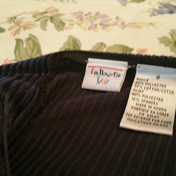 Talbots Kids Size 8 Long Black Velour Fabric Dress - Picture 7 of 8